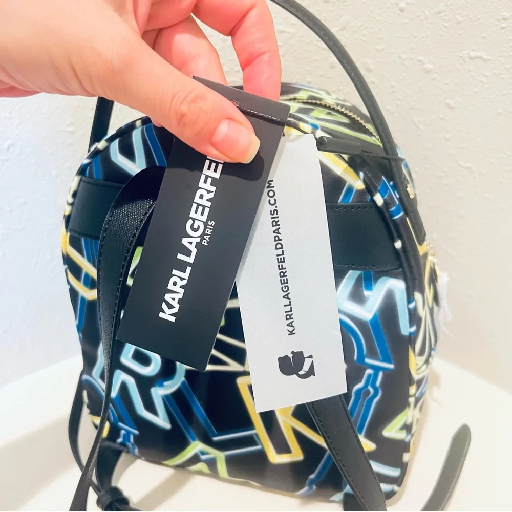 Karl Lagerfeld Paris Amour Neon Letters Black Mini Backpack OS NWT